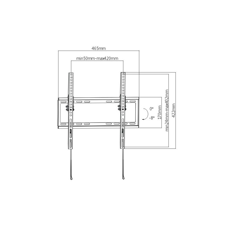 Link Accessori LKBR03 Supporto TV a parete 139,7 cm (55") Nero