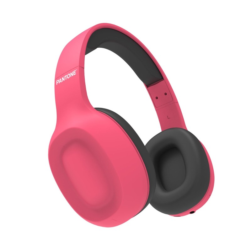 Pantone PT-WH002P cuffia e auricolare Con cavo e senza cavo A Padiglione Musica e Chiamate Micro-USB Bluetooth Nero, Rosa