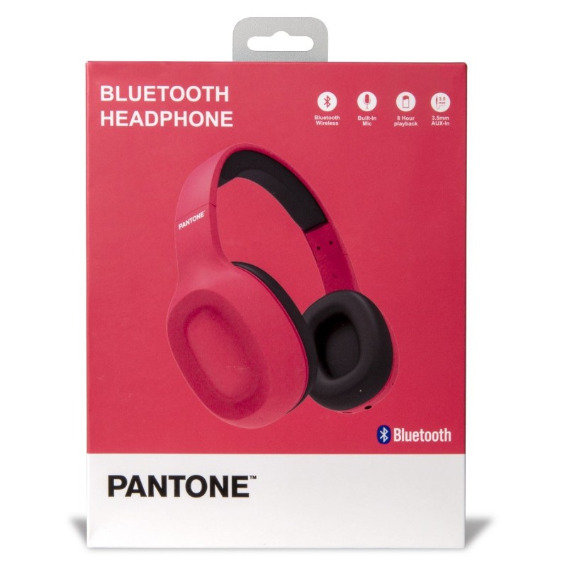 Pantone PT-WH002P cuffia e auricolare Con cavo e senza cavo A Padiglione Musica e Chiamate Micro-USB Bluetooth Nero, Rosa