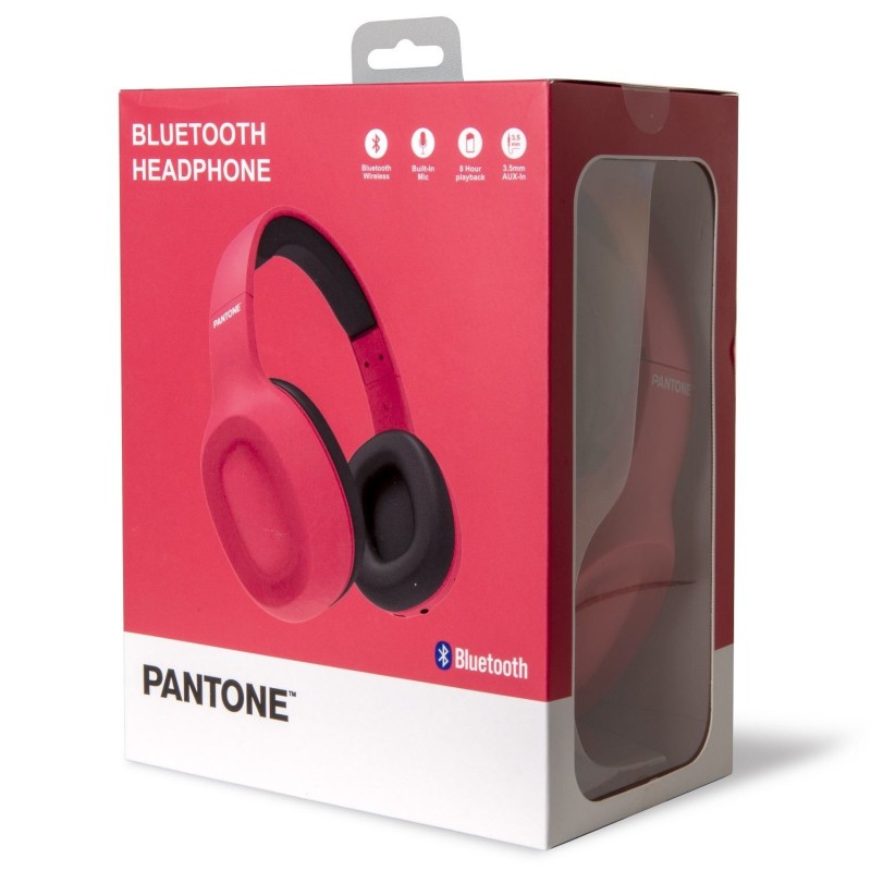 Pantone PT-WH002P cuffia e auricolare Con cavo e senza cavo A Padiglione Musica e Chiamate Micro-USB Bluetooth Nero, Rosa