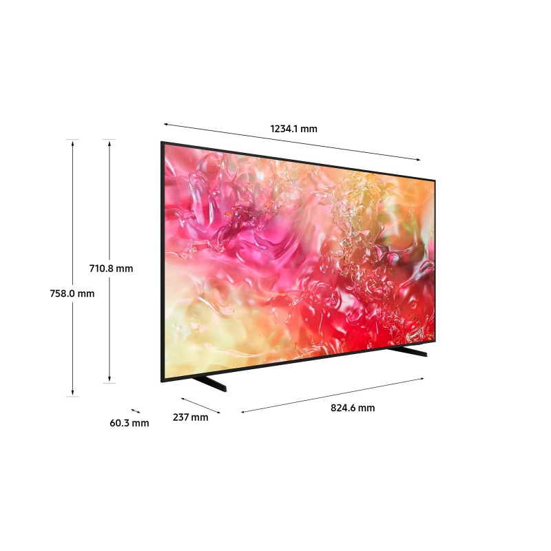 Samsung TV Crystal UHD 4K 55” UE55DU7170UXZT Smart TV Wi-Fi Black 2024, Processore Crystal 4K, 4K Upscaling, Slim Look Design,