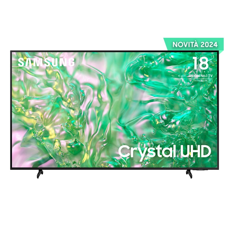 Samsung TV Crystal UHD 4K 65” UE65DU8070UXZT Smart TV Wi-Fi Black 2024, Processore Crystal 4K, 4K Upscaling, AirSlim Design,