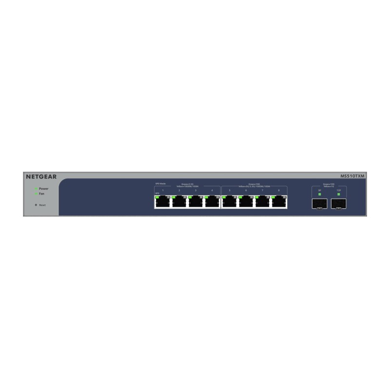 NETGEAR 8-Port Multi-Gigabit 10G Ethernet Smart Switch with 2 SFP+ Ports (MS510TXM) Gestito L2+ 10G Ethernet (100 1000 10000)