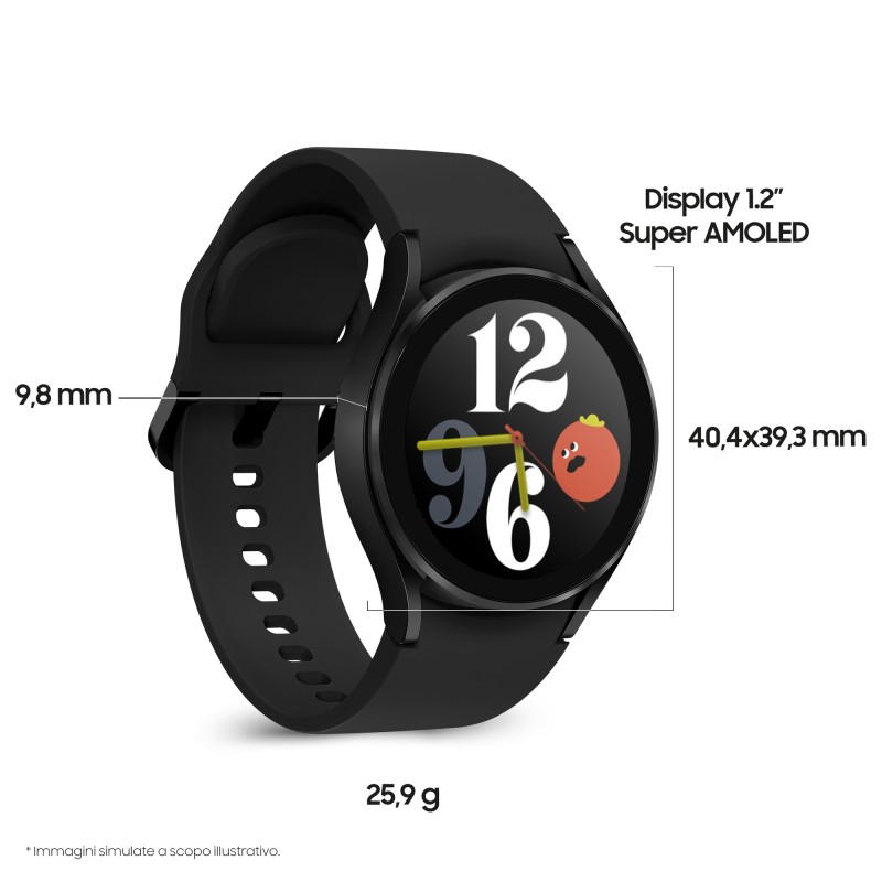 Samsung Galaxy Watch4 40mm Smartwatch Ghiera Touch Alluminio Memoria 16GB Black