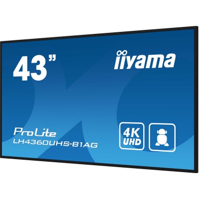 iiyama LH4360UHS-B1AG visualizzatore di messaggi Pannello A digitale 108 cm (42.5") LED Wi-Fi 500 cd m² 4K Ultra HD Nero