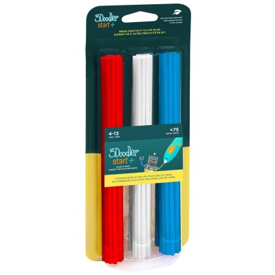 3Doodler Start 3DS-ECO-MIX1-75 materiale di stampa 3D Plastica compostabile Blu, Rosso, Bianco 1 g