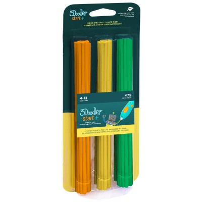 3Doodler Start 3DS-ECO-MIX2-75 materiale di stampa 3D Plastica compostabile Verde, Arancione, Giallo 1 g