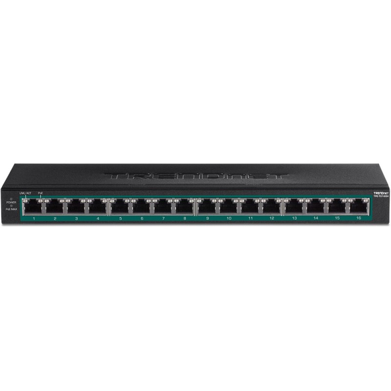 Trendnet TPE-TG160H switch di rete Non gestito Gigabit Ethernet (10 100 1000) Supporto Power over Ethernet (PoE) 1U Nero