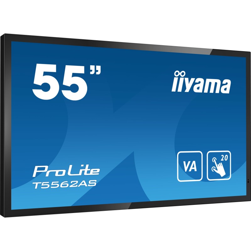 iiyama T5562AS-B1 visualizzatore di messaggi Pannello piatto interattivo 138,7 cm (54.6") VA 500 cd m² 4K Ultra HD Nero Touch