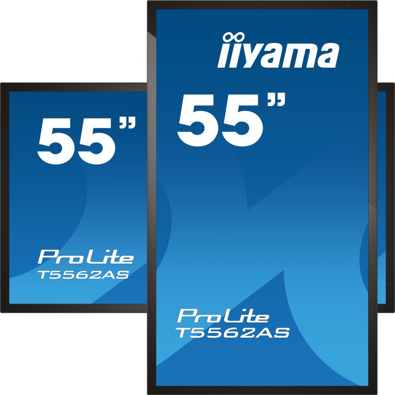 iiyama T5562AS-B1 visualizzatore di messaggi Pannello piatto interattivo 138,7 cm (54.6") VA 500 cd m² 4K Ultra HD Nero Touch