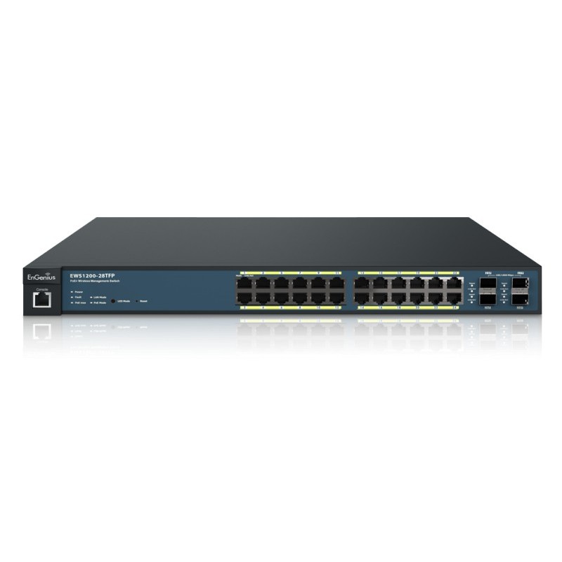 EnGenius EWS1200-28TFP switch di rete Gestito L2 L3 Gigabit Ethernet (10 100 1000) Supporto Power over Ethernet (PoE) 1U Nero