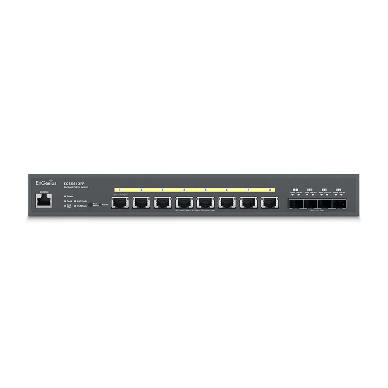 EnGenius ECS2512FP switch di rete Gestito L2+ 2.5G Ethernet (100 1000 2500) Supporto Power over Ethernet (PoE) Nero