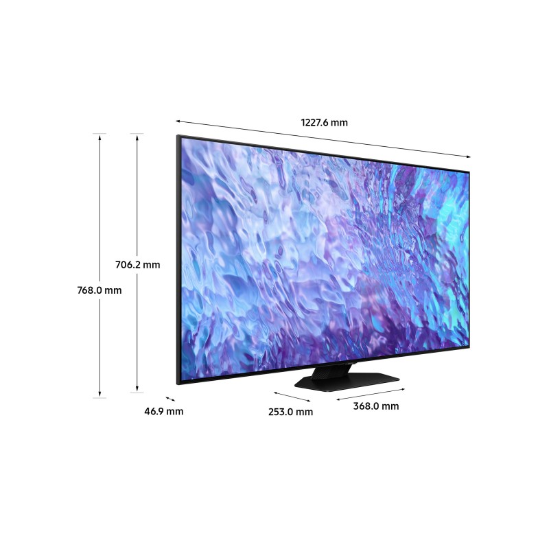 Samsung Series 8 TV QE55Q80CATXZT QLED 4K, Smart TV 55" Processore Neural Quantum 4K, Dolby Atmos e OTS Lite, Carbon Silver 2023