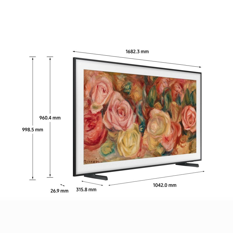 Samsung TV QLED 4K 75” QE75LS03DAUXZT Smart TV Wi-Fi Black 2024, Matte Display, Processore Quantum 4K, Modern Frame Design,