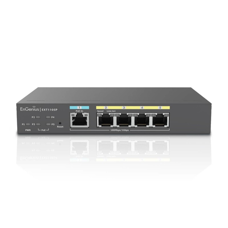 EnGenius EXT1105P switch di rete Gestito L2 Gigabit Ethernet (10 100 1000) Supporto Power over Ethernet (PoE) Nero