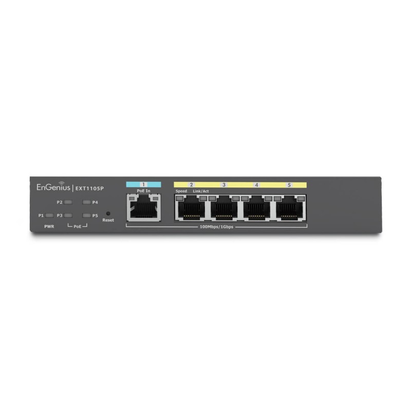 EnGenius EXT1105P switch di rete Gestito L2 Gigabit Ethernet (10 100 1000) Supporto Power over Ethernet (PoE) Nero