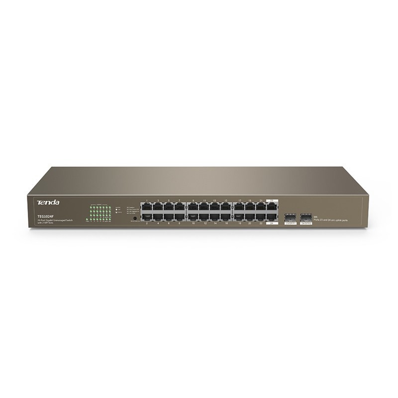 Tenda TEG1024F switch di rete Non gestito L2 Gigabit Ethernet (10 100 1000) 1U Grigio