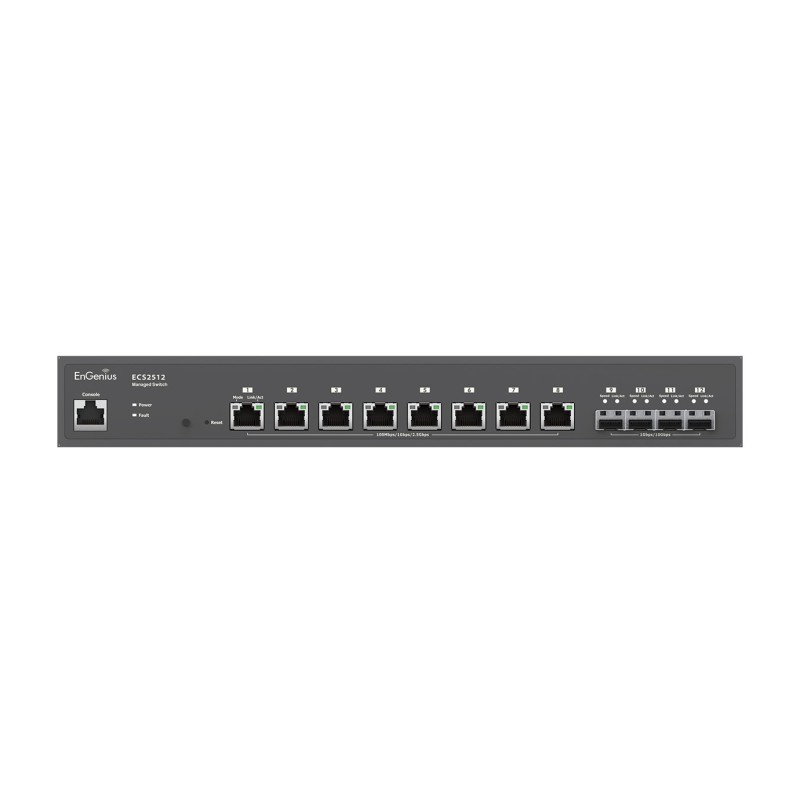 EnGenius ECS2512 switch di rete Gestito L2+ 2.5G Ethernet (100 1000 2500) Nero