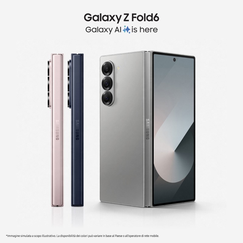 Samsung Galaxy Z Fold6 Smartphone AI, 512GB, RAM 12GB, Display 6,3" 7,6" Dynamic AMOLED 2X, Silver Shadow