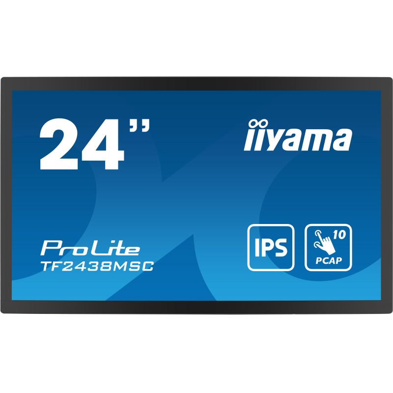 iiyama TF2438MSC-B1 visualizzatore di messaggi Pannello A digitale 61 cm (24") LED 600 cd m² Full HD Nero Touch screen