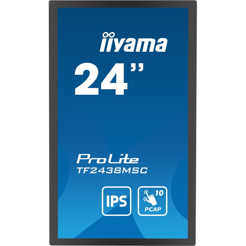 iiyama TF2438MSC-B1 visualizzatore di messaggi Pannello A digitale 61 cm (24") LED 600 cd m² Full HD Nero Touch screen