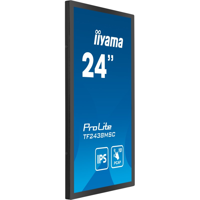 iiyama TF2438MSC-B1 visualizzatore di messaggi Pannello A digitale 61 cm (24") LED 600 cd m² Full HD Nero Touch screen