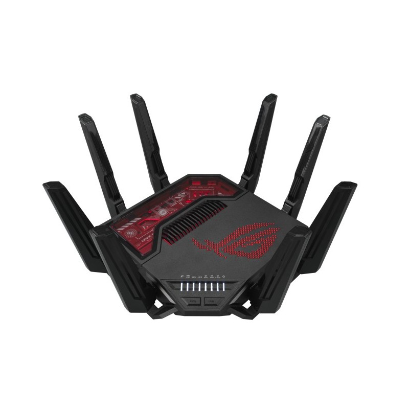 ASUS ROG Rapture GT-BE19000 router wireless Multi-Gigabit Ethernet Tri-band (2,4 GHz 5 GHz 6 GHz) Nero, Rosso