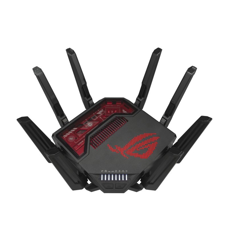 ASUS ROG Rapture GT-BE19000 router wireless Multi-Gigabit Ethernet Tri-band (2,4 GHz 5 GHz 6 GHz) Nero, Rosso