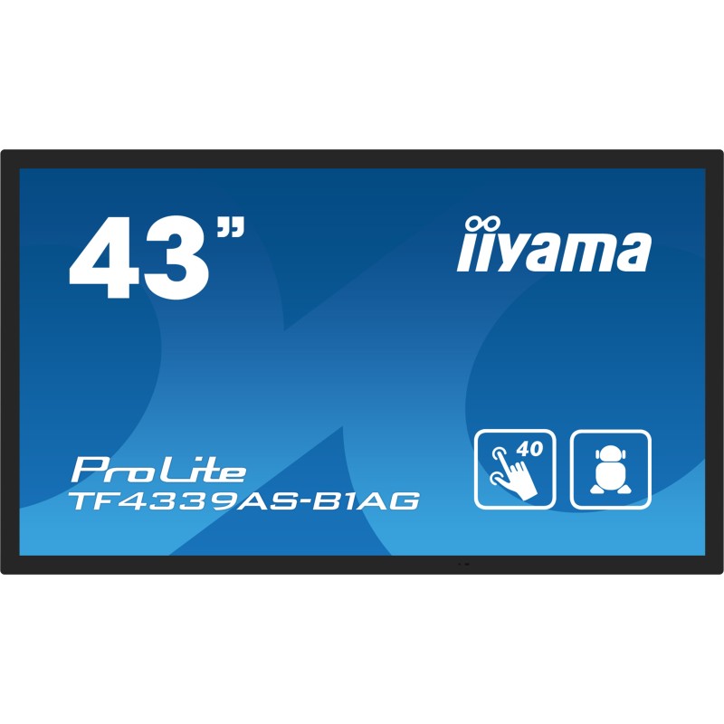 iiyama TF4339AS-B1AG visualizzatore di messaggi Pannello piatto per segnaletica digitale 108 cm (42.5") LED 500 cd m² 4K Ultra