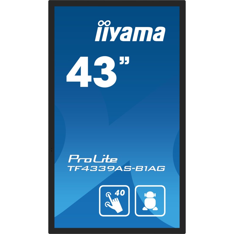 iiyama TF4339AS-B1AG visualizzatore di messaggi Pannello piatto per segnaletica digitale 108 cm (42.5") LED 500 cd m² 4K Ultra