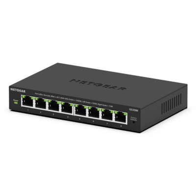 NETGEAR GS308E Gestito L2 L3 Gigabit Ethernet (10 100 1000) Supporto Power over Ethernet (PoE) Nero