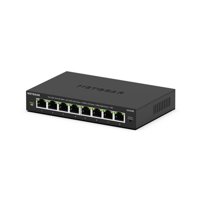 NETGEAR GS308E Gestito L2 L3 Gigabit Ethernet (10 100 1000) Supporto Power over Ethernet (PoE) Nero