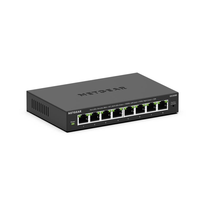 NETGEAR GS308E Gestito L2 L3 Gigabit Ethernet (10 100 1000) Supporto Power over Ethernet (PoE) Nero