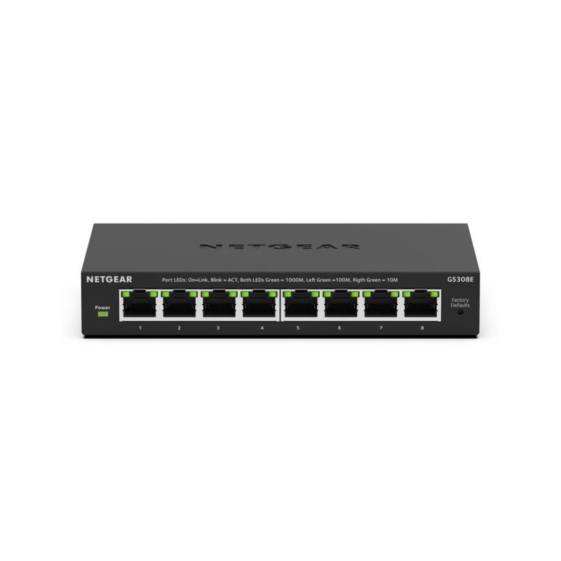 NETGEAR GS308E Gestito L2 L3 Gigabit Ethernet (10 100 1000) Supporto Power over Ethernet (PoE) Nero