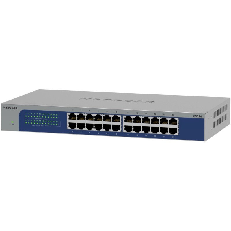 NETGEAR GS524-300EUS, 24-Port Gigabit Ethernet unmanaged Switch, Desktop Non gestito Gigabit Ethernet (10 100 1000)