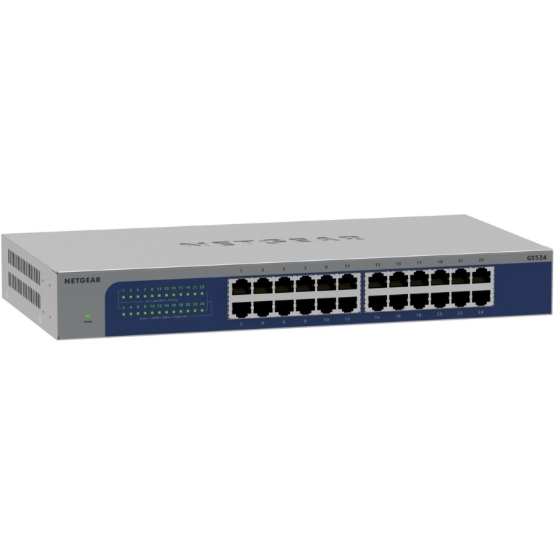 NETGEAR GS524-300EUS, 24-Port Gigabit Ethernet unmanaged Switch, Desktop Non gestito Gigabit Ethernet (10 100 1000)