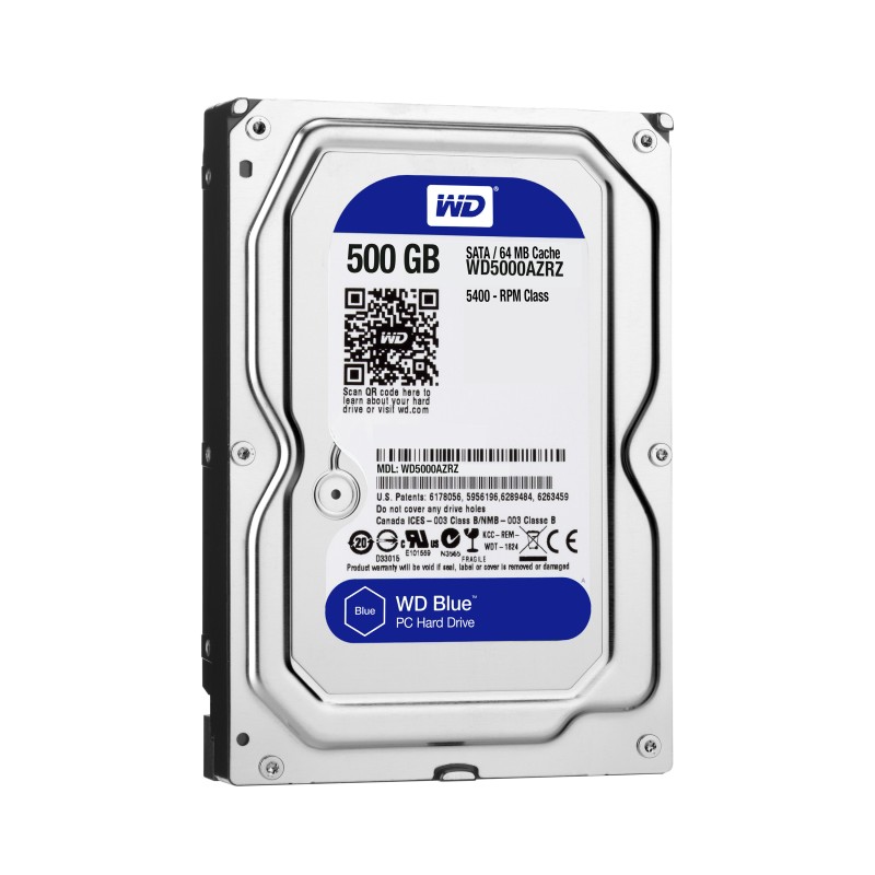 Western Digital Blue disco rigido interno 500 GB 5400 Giri min 64 MB 3.5" Serial ATA III