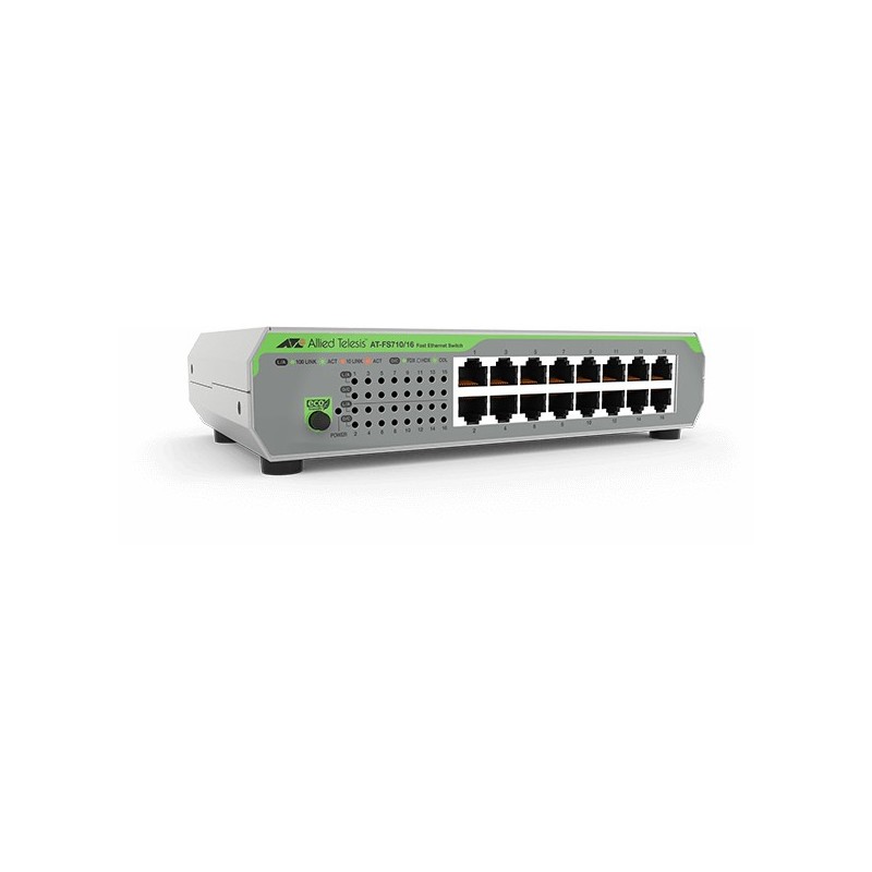 Allied Telesis AT-FS710 16-50 Non gestito Fast Ethernet (10 100) 1U Verde, Grigio