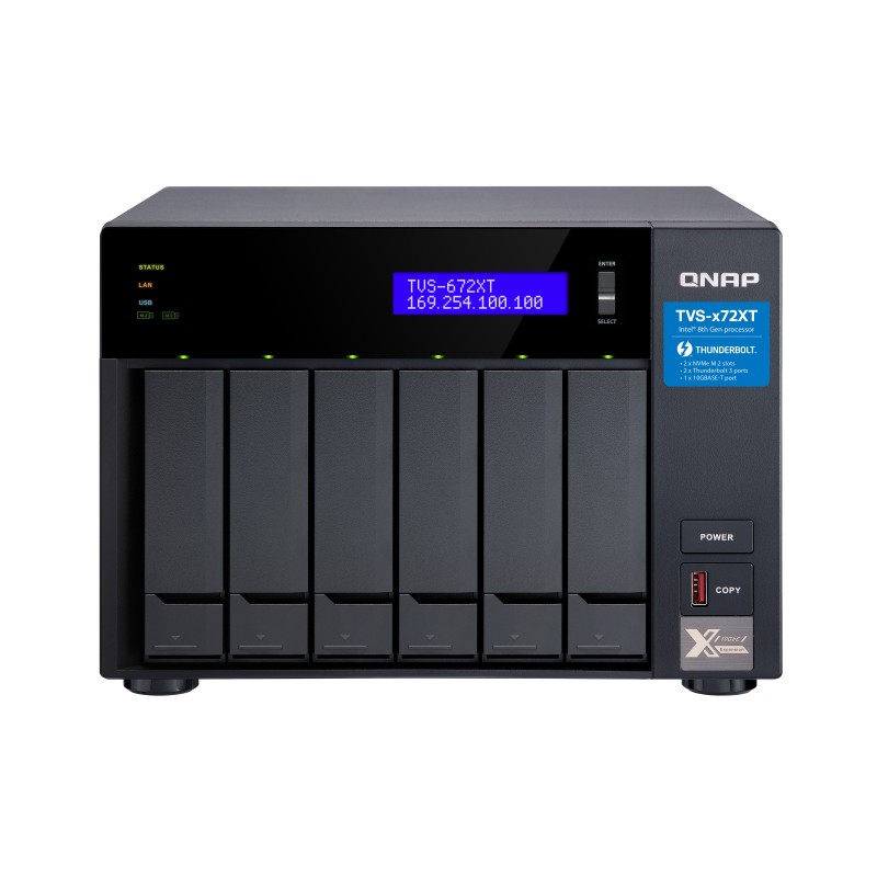 QNAP TVS-672XT NAS Tower Intel® Core™ i3 8 GB DDR4 QNAP QTS Nero