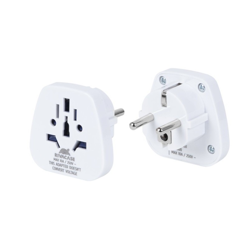 Rivacase PS4100 W00 adattatore per presa di corrente Tipo C (Europlug) Tipo G (UK) Bianco