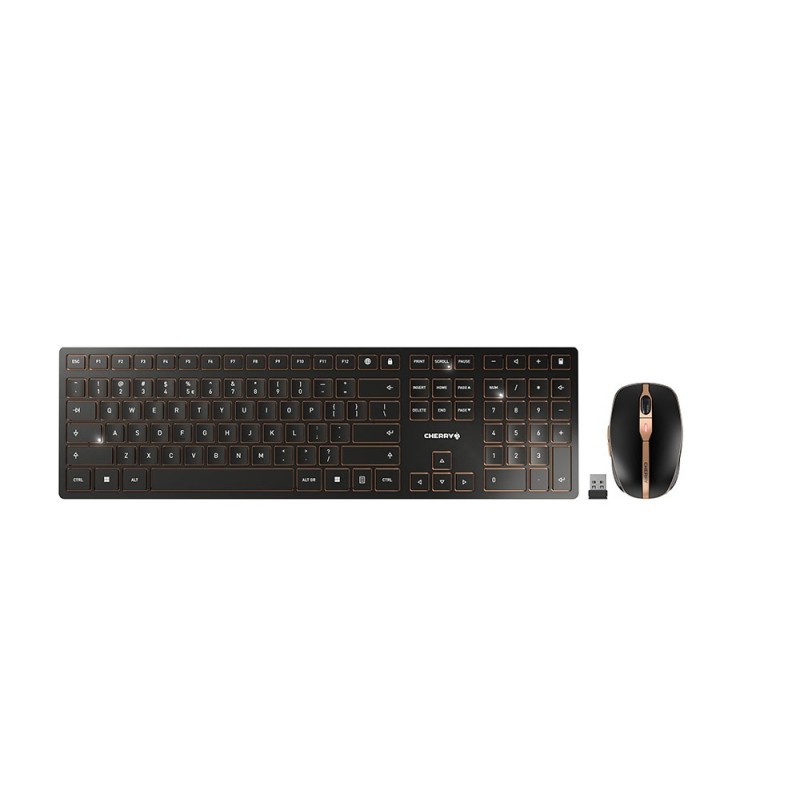 CHERRY DW 9100 SLIM tastiera Mouse incluso Universale RF senza fili + Bluetooth QWERTY Inglese US Nero