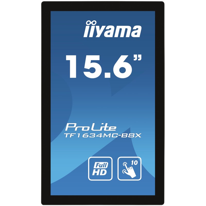 iiyama ProLite TF1634MC-B8X Monitor PC 39,6 cm (15.6") 1920 x 1080 Pixel Full HD LED Touch screen Multi utente Nero