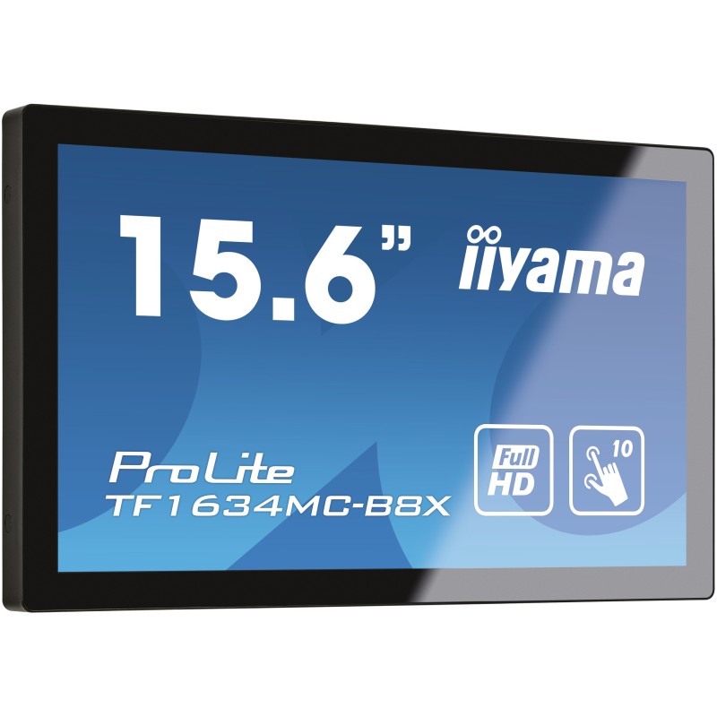 iiyama ProLite TF1634MC-B8X Monitor PC 39,6 cm (15.6") 1920 x 1080 Pixel Full HD LED Touch screen Multi utente Nero