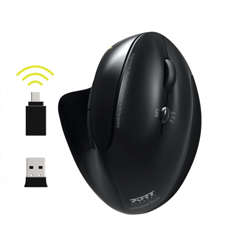 Port Designs 900706-BT mouse Ufficio Mano destra RF senza fili + Bluetooth Ottico 1600 DPI