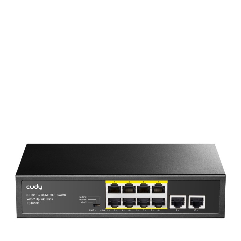 Cudy FS1010P switch di rete Fast Ethernet (10 100) Supporto Power over Ethernet (PoE) Nero