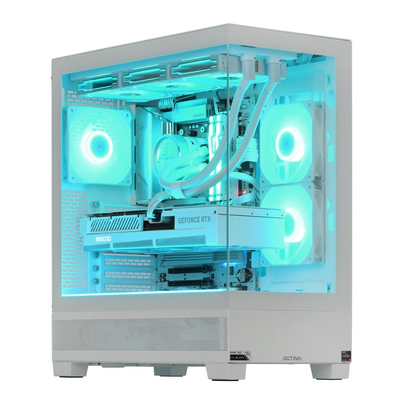 Actina 5901443383949 PC AMD Ryzen™ 7 7800X3D 32 GB DDR5-SDRAM 1 TB SSD NVIDIA GeForce RTX 4070 Ti Super Midi Tower Bianco