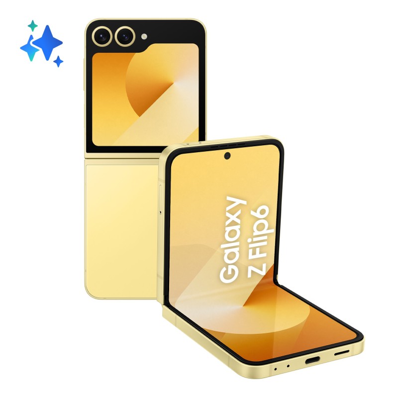 Samsung Galaxy Z Flip6 Smartphone AI, 256GB, RAM 12GB, Display 3,4" SAMOLED 6,7" Dynamic AMOLED 2X, Yellow