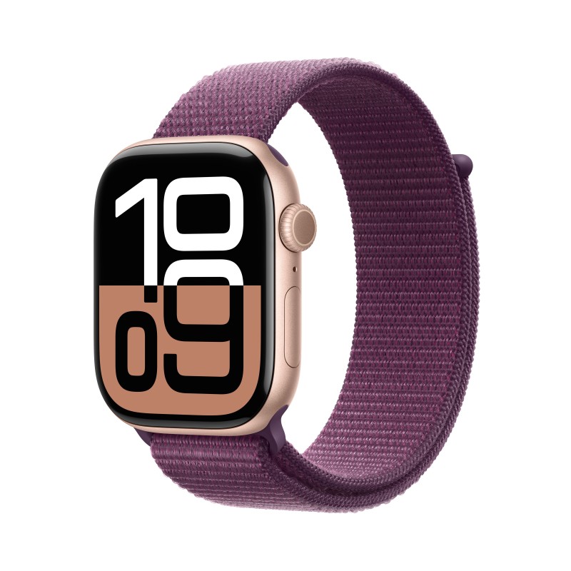 Apple Watch Series 10 Serie 10 GPS 46mm Cassa in Alluminio color Oro Rosa con Oro rosa Sport Loop