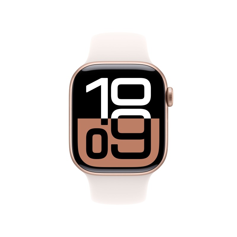 Apple Watch Series 10 Serie 10 GPS + Cellular 42mm Cassa in Alluminio color Oro Rosa con Light Blush Sport Band - S M