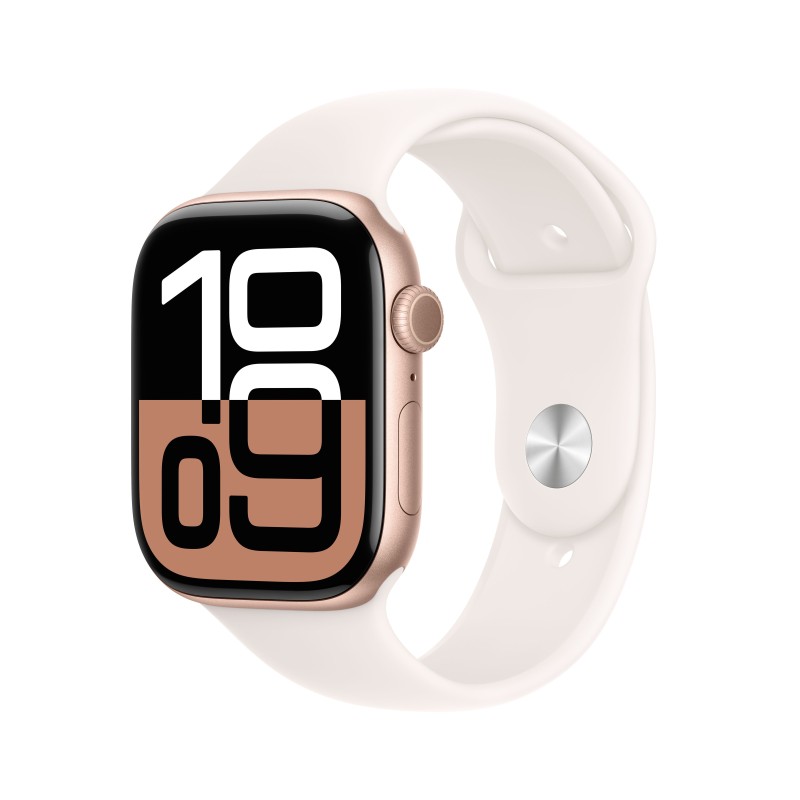 Apple Watch Series 10 Serie 10 GPS + Cellular 46mm Cassa in Alluminio color Oro Rosa con Light Blush Sport Band - M L